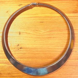 Sexy silver tone choker.
